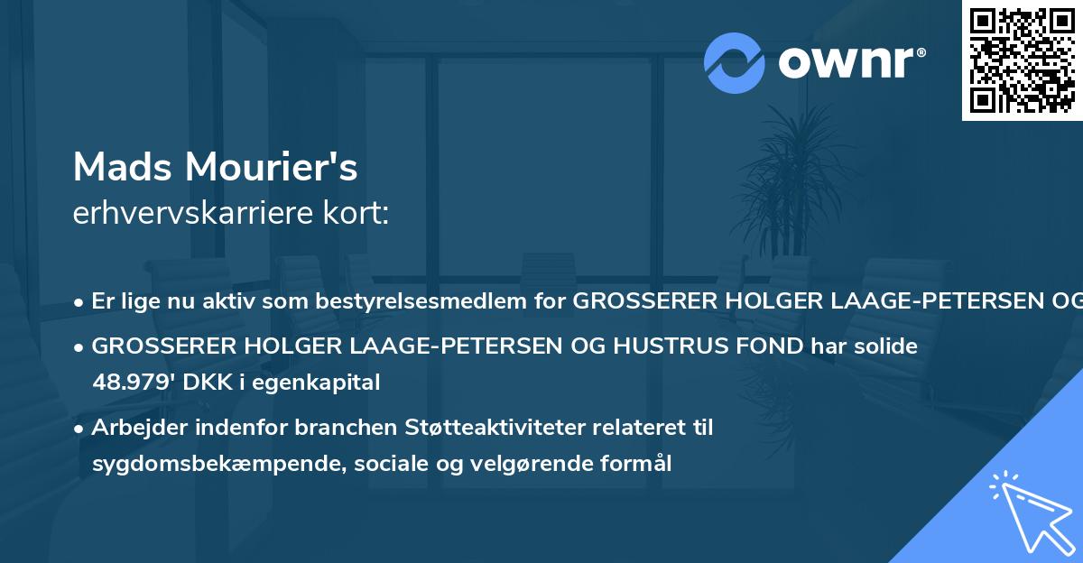 Mads Mourier's erhvervskarriere kort