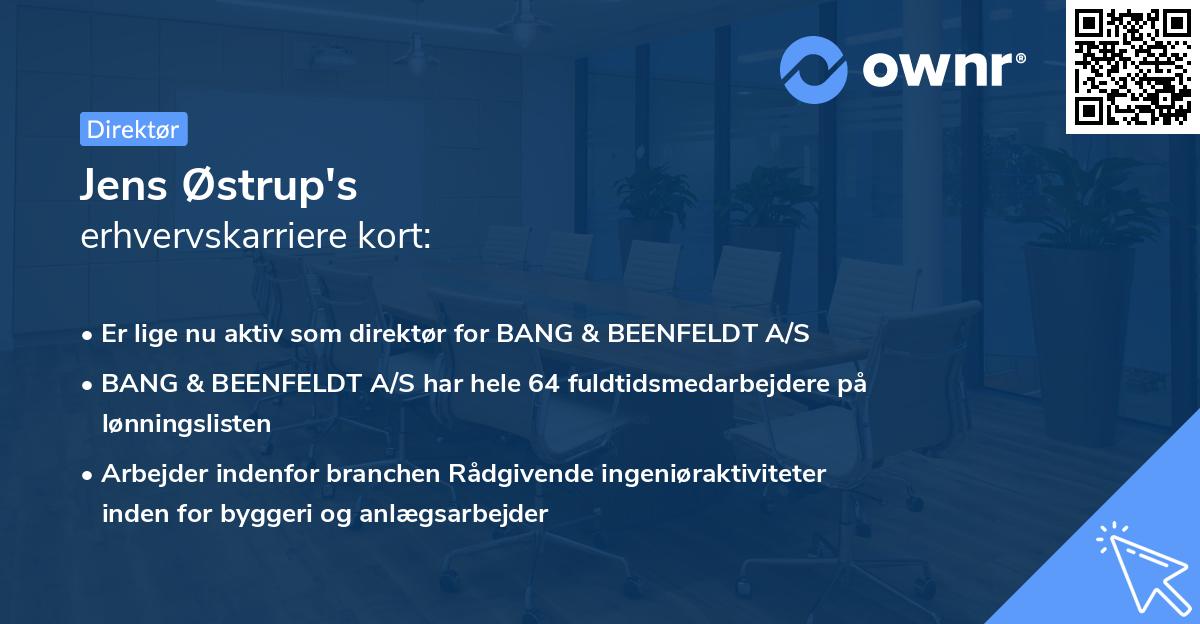 Jens Østrup's erhvervskarriere kort