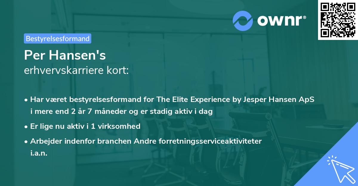 Per Hansen's erhvervskarriere kort