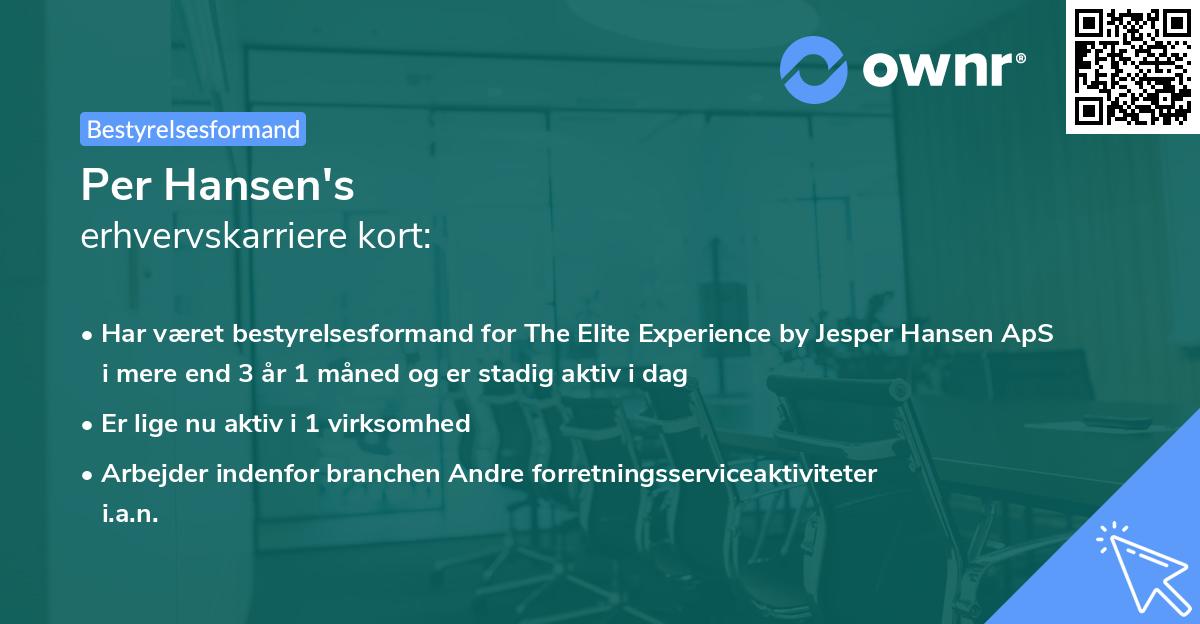 Per Hansen's erhvervskarriere kort