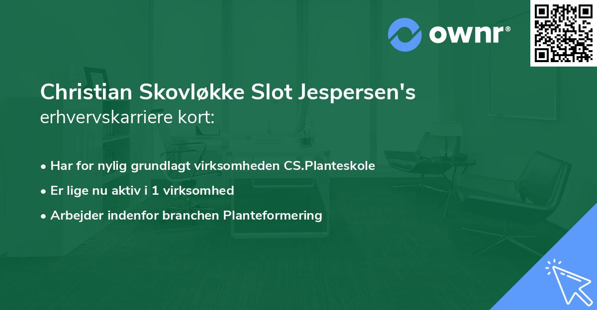 Christian Skovløkke Slot Jespersen's erhvervskarriere kort