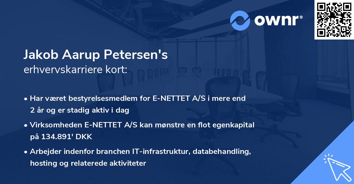 Jakob Aarup Petersen's erhvervskarriere kort