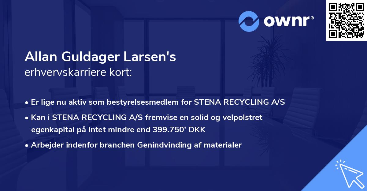 Allan Guldager Larsen's erhvervskarriere kort