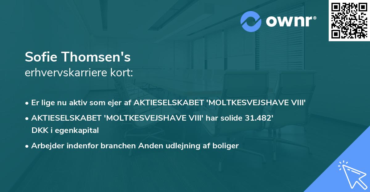 Sofie Thomsen's erhvervskarriere kort
