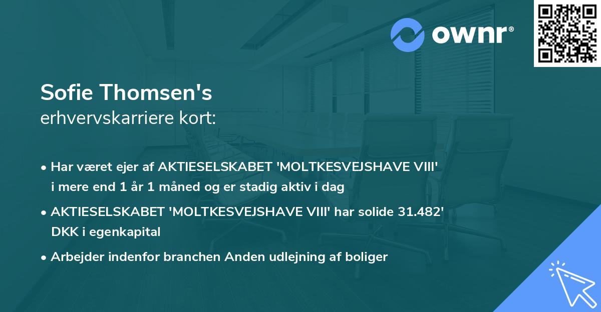 Sofie Thomsen's erhvervskarriere kort
