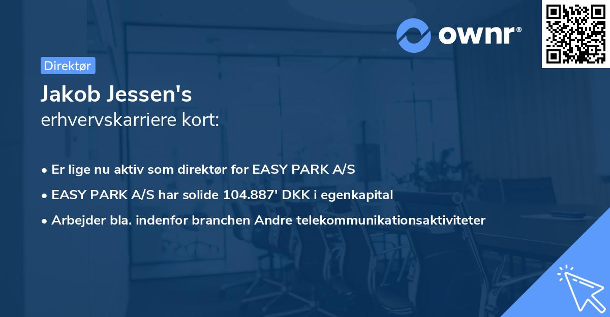 Jakob Jessen's erhvervskarriere kort