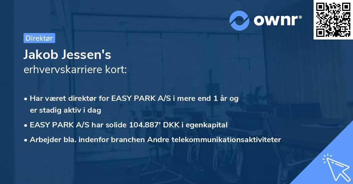 Jakob Jessen's erhvervskarriere kort