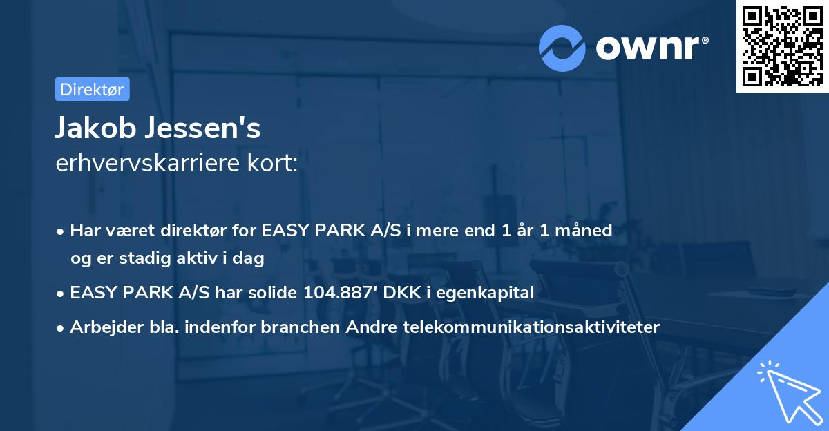 Jakob Jessen's erhvervskarriere kort