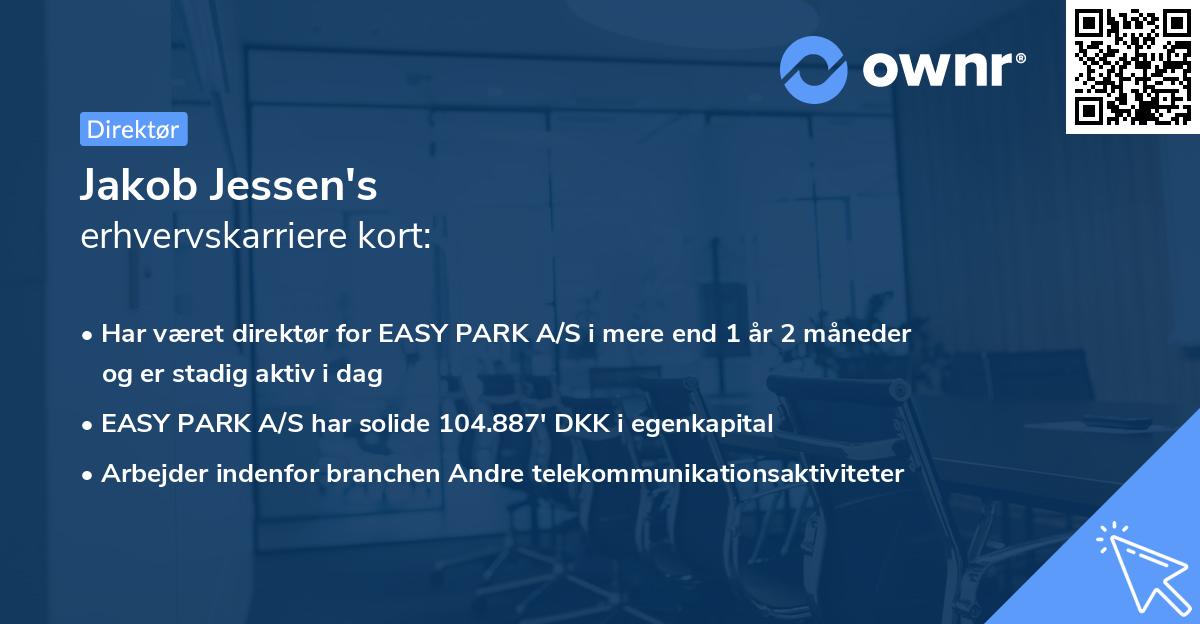 Jakob Jessen's erhvervskarriere kort
