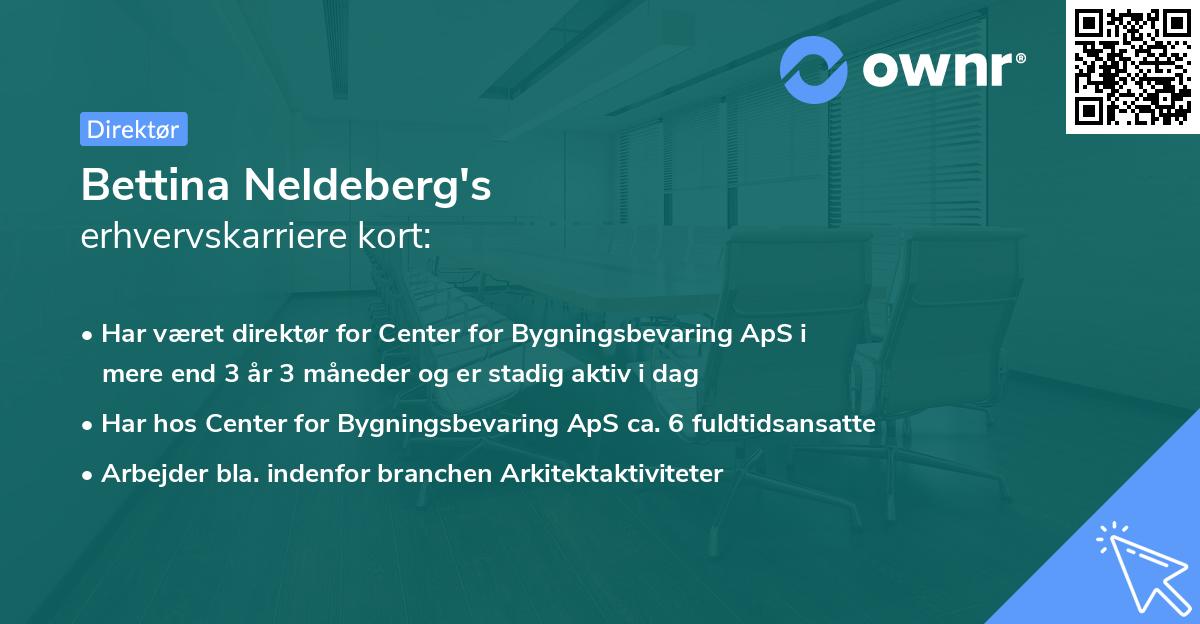 Bettina Neldeberg's erhvervskarriere kort
