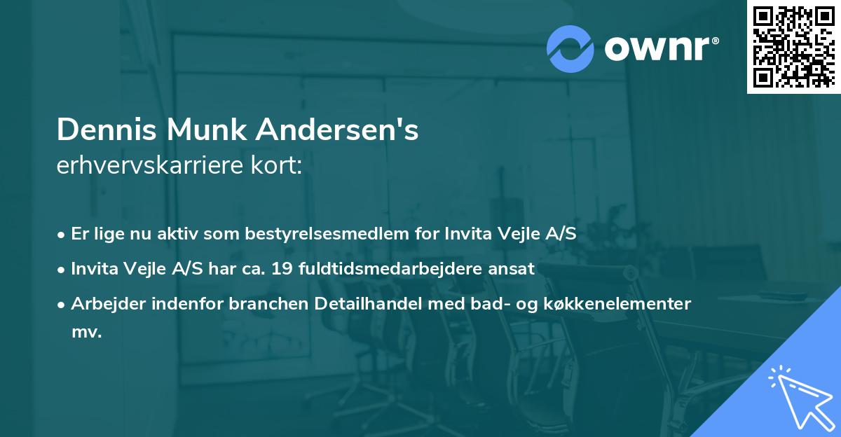 Dennis Munk Andersen's erhvervskarriere kort