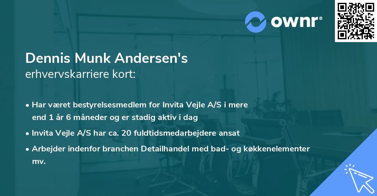 Dennis Munk Andersen's erhvervskarriere kort