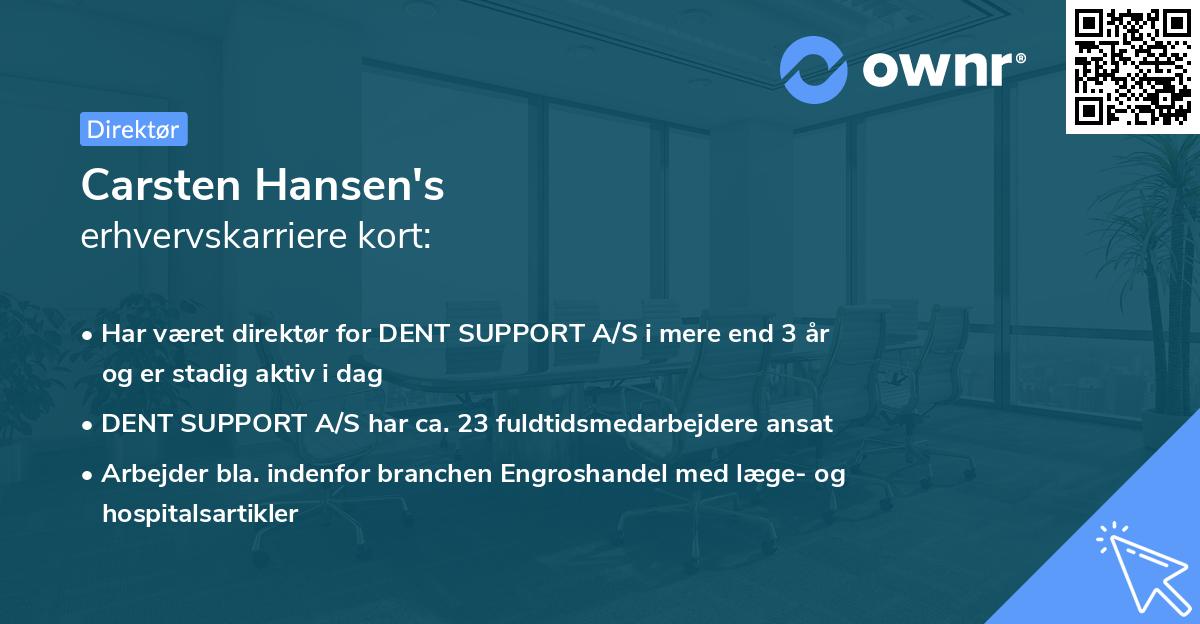 Carsten Hansen's erhvervskarriere kort