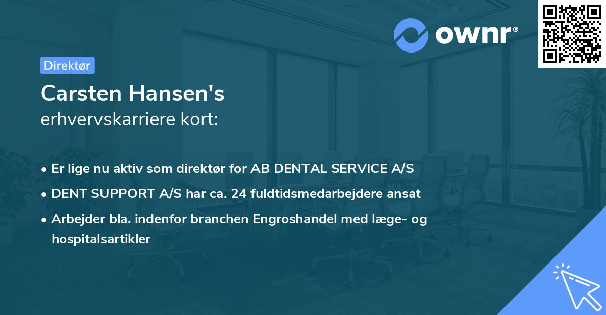 Carsten Hansen's erhvervskarriere kort