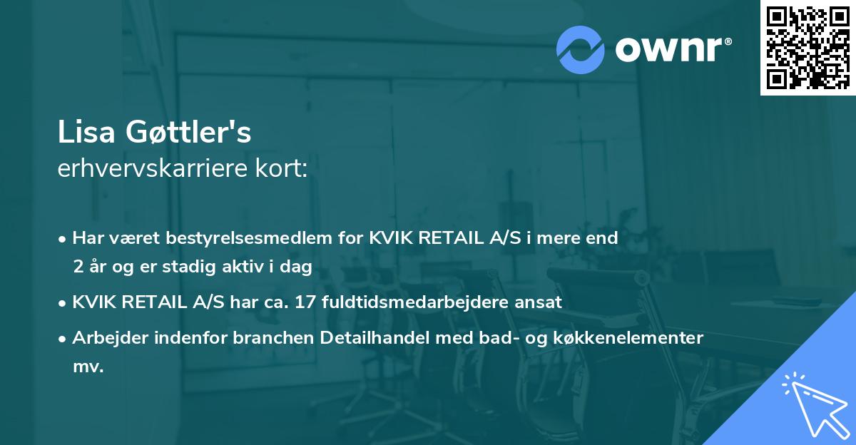Lisa Gøttler's erhvervskarriere kort