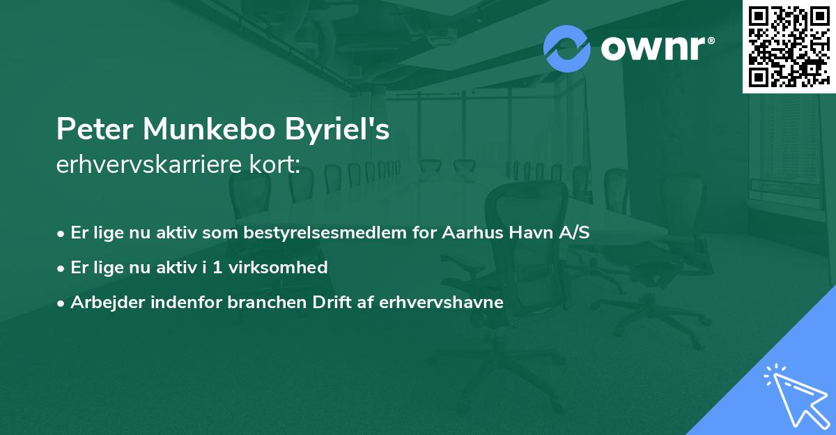 Peter Munkebo Byriel's erhvervskarriere kort