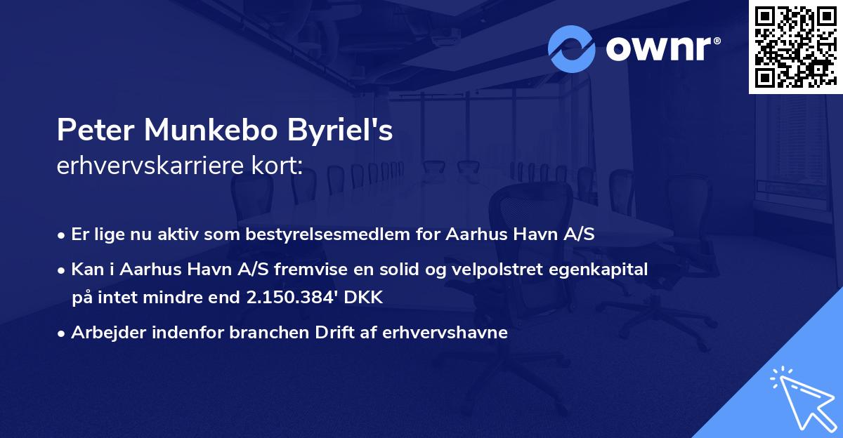 Peter Munkebo Byriel's erhvervskarriere kort