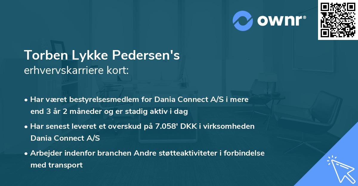 Torben Lykke Pedersen's erhvervskarriere kort