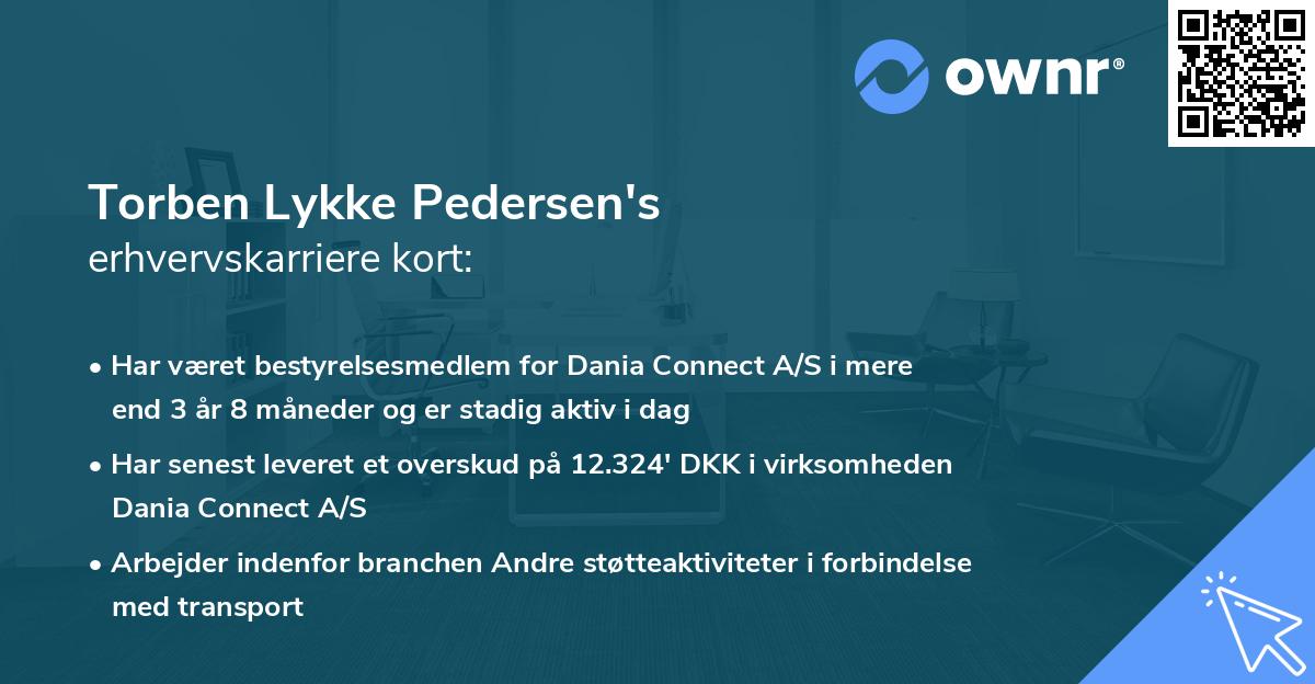 Torben Lykke Pedersen's erhvervskarriere kort