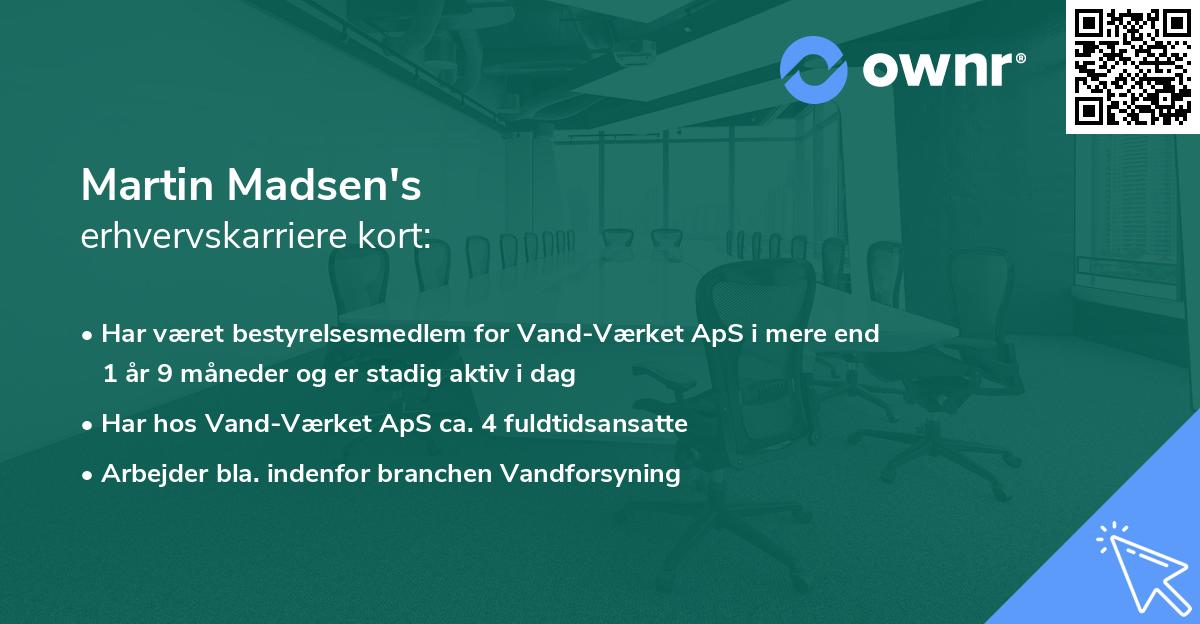 Martin Madsen's erhvervskarriere kort