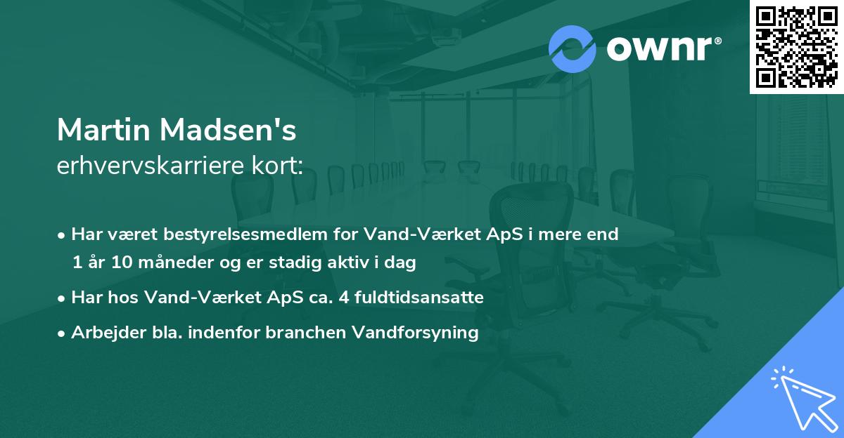 Martin Madsen's erhvervskarriere kort