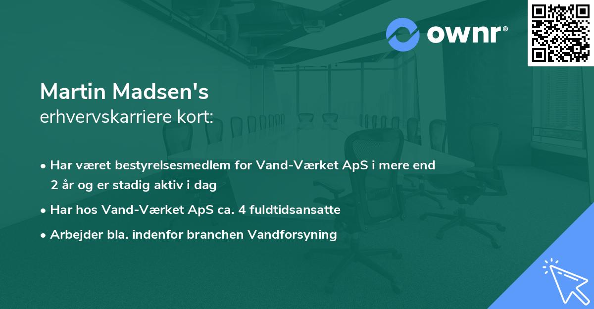 Martin Madsen's erhvervskarriere kort
