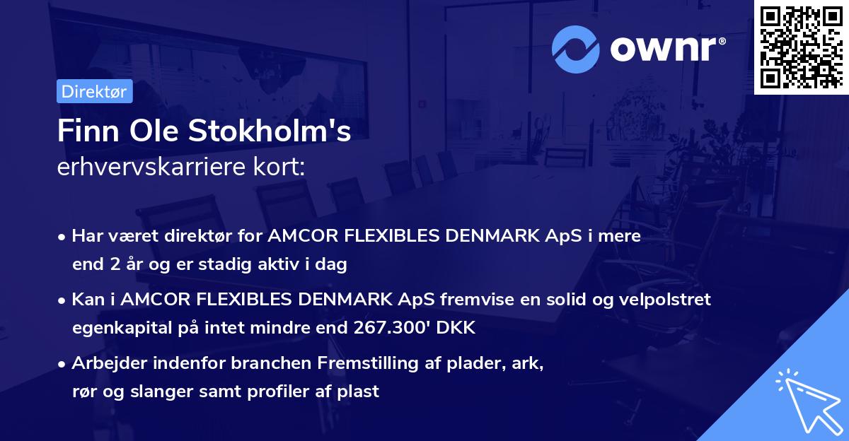 Finn Ole Stokholm's erhvervskarriere kort