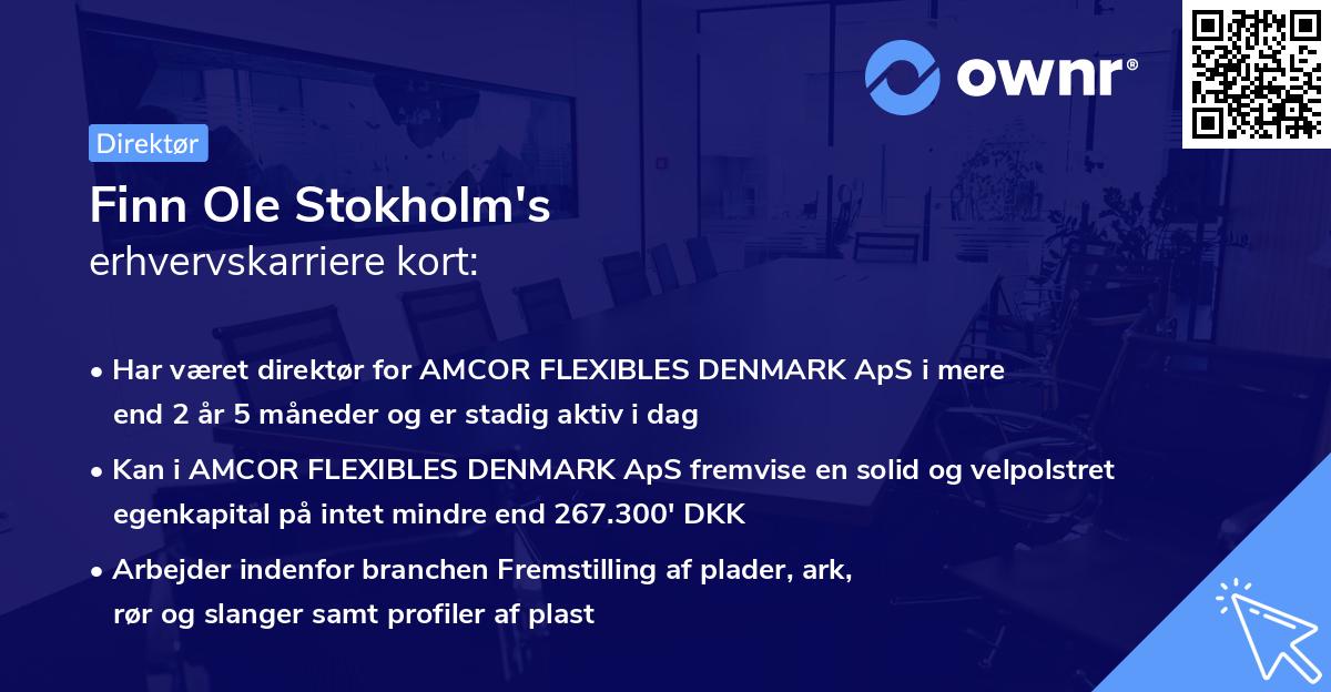 Finn Ole Stokholm's erhvervskarriere kort