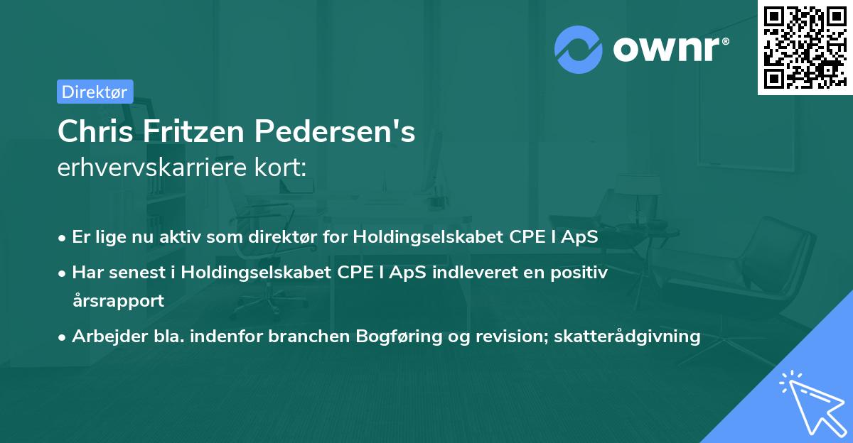 Chris Fritzen Pedersen's erhvervskarriere kort