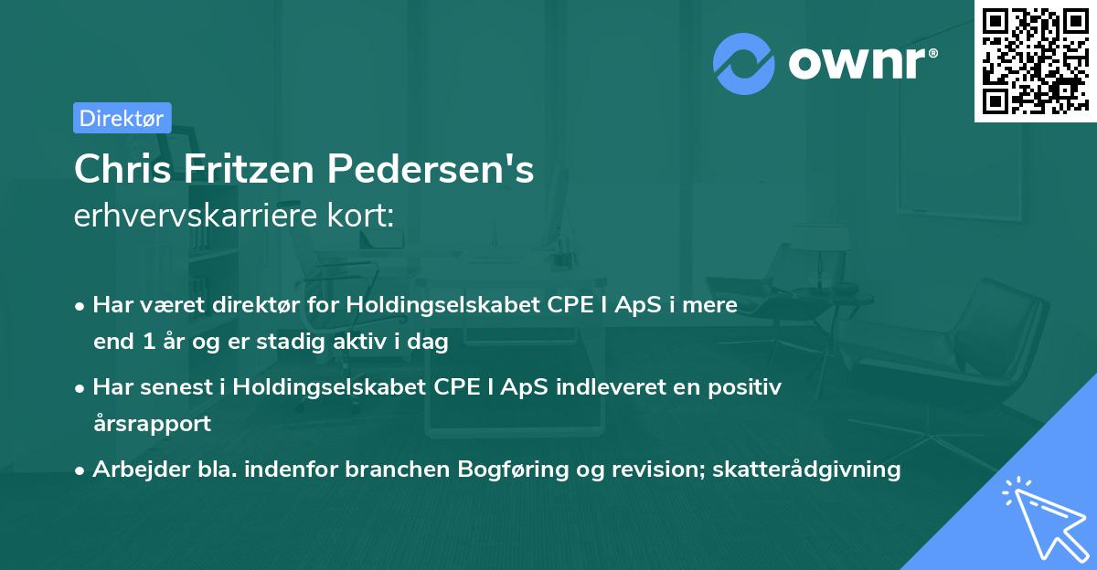 Chris Fritzen Pedersen's erhvervskarriere kort