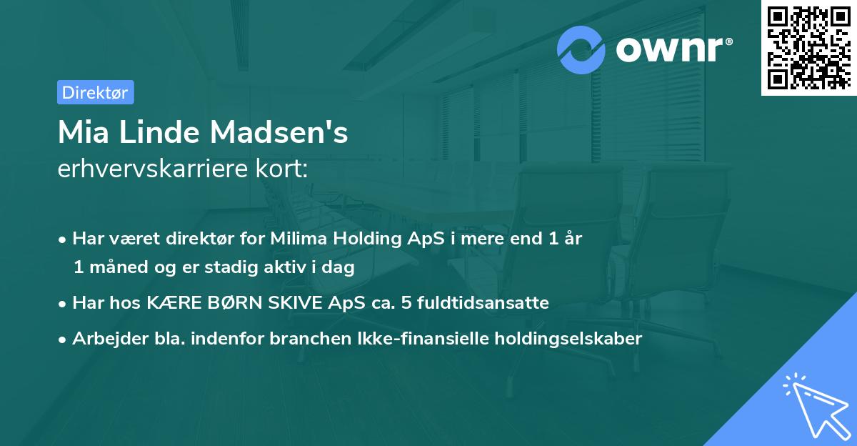 Mia Linde Madsen's erhvervskarriere kort