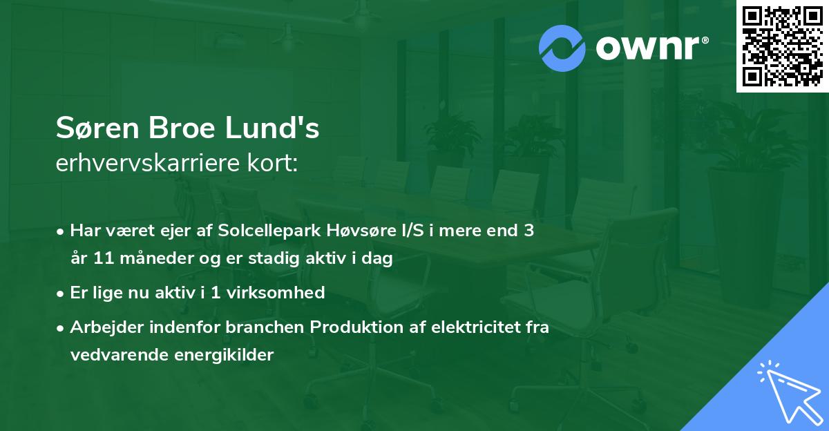 Søren Broe Lund's erhvervskarriere kort