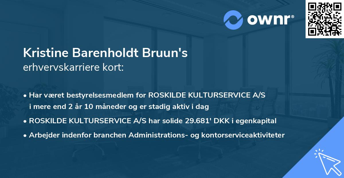 Kristine Barenholdt Bruun's erhvervskarriere kort