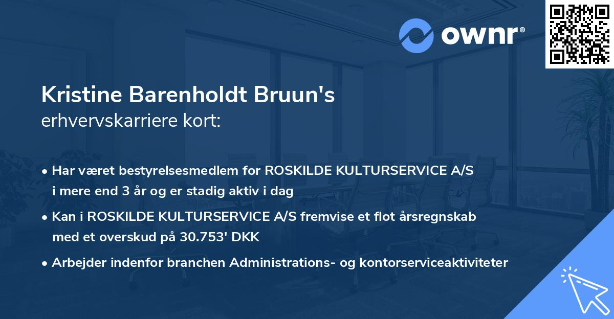 Kristine Barenholdt Bruun's erhvervskarriere kort