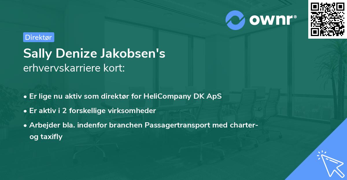 Sally Denize Jakobsen's erhvervskarriere kort