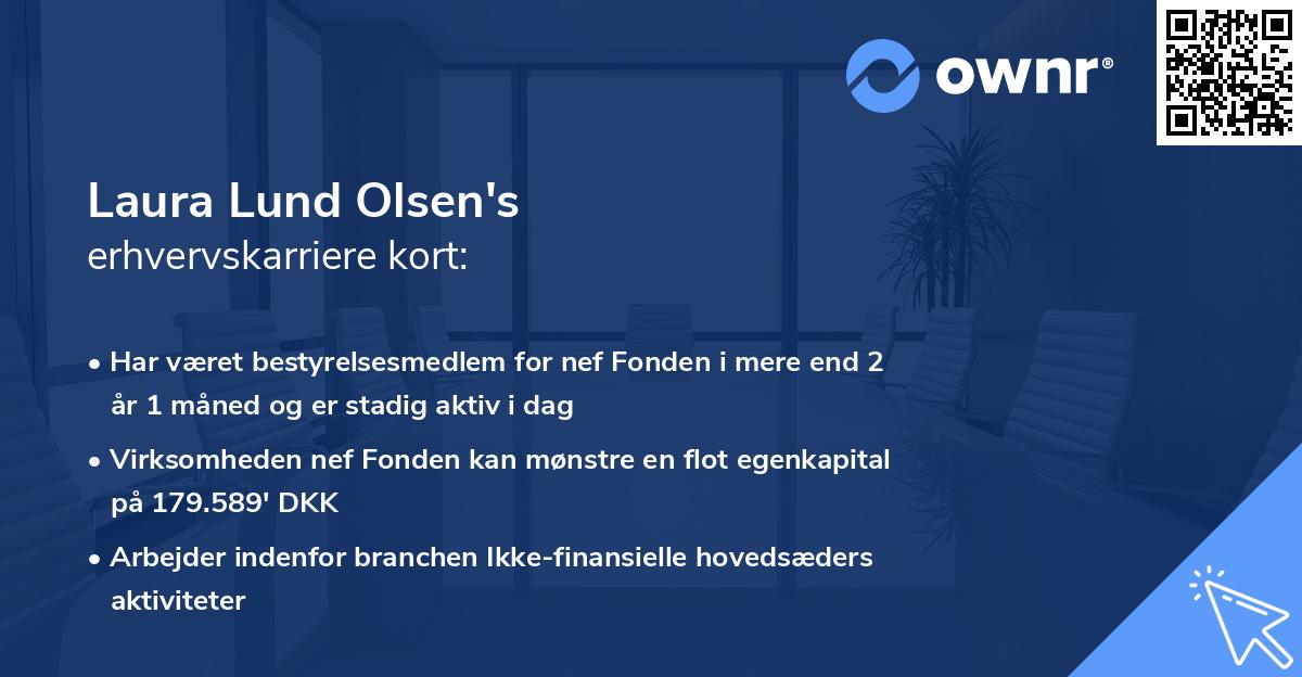 Laura Lund Olsen's erhvervskarriere kort