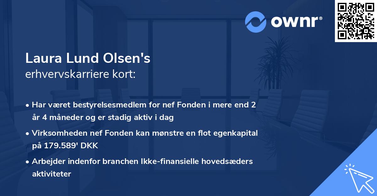 Laura Lund Olsen's erhvervskarriere kort