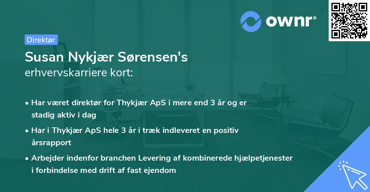 Susan Nykjær Sørensen's erhvervskarriere kort