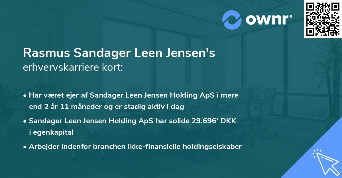 Rasmus Sandager Leen Jensen's erhvervskarriere kort