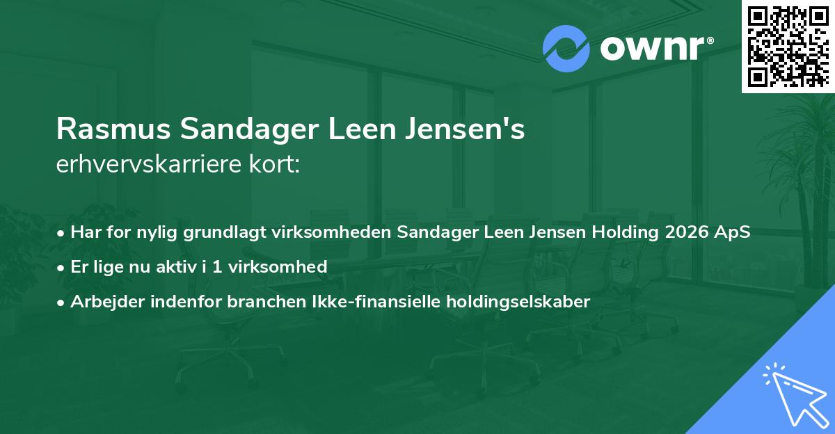 Rasmus Sandager Leen Jensen's erhvervskarriere kort