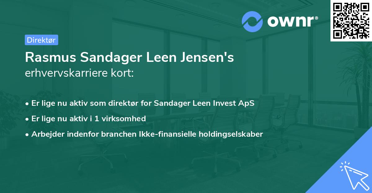 Rasmus Sandager Leen Jensen's erhvervskarriere kort