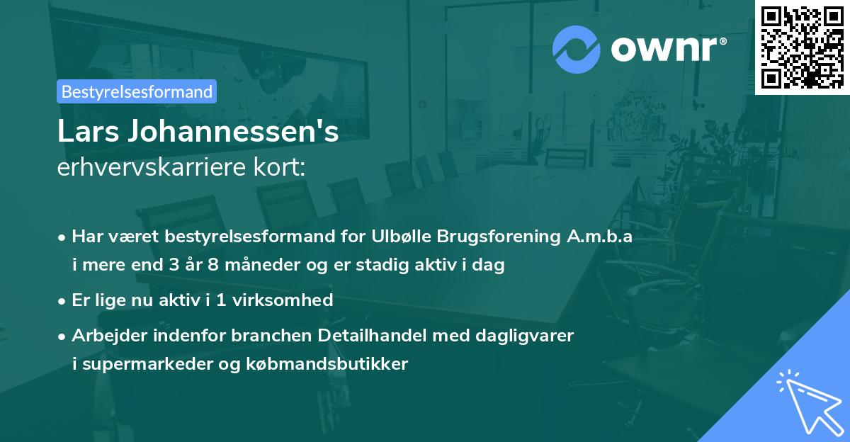 Lars Johannessen's erhvervskarriere kort