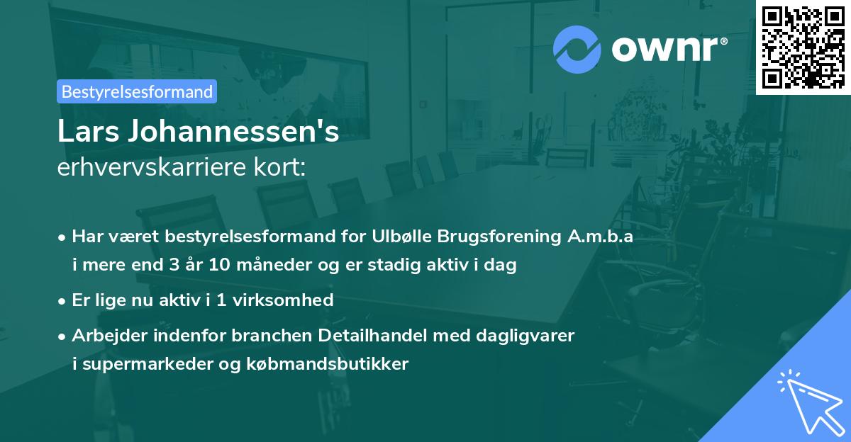 Lars Johannessen's erhvervskarriere kort