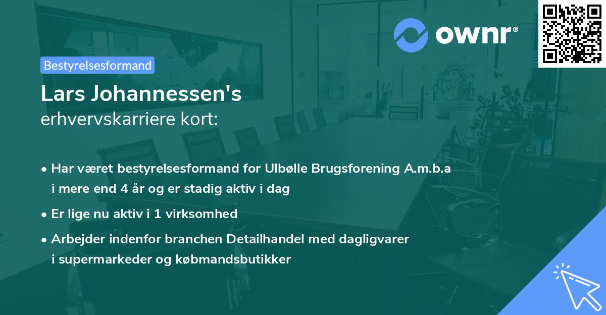 Lars Johannessen's erhvervskarriere kort