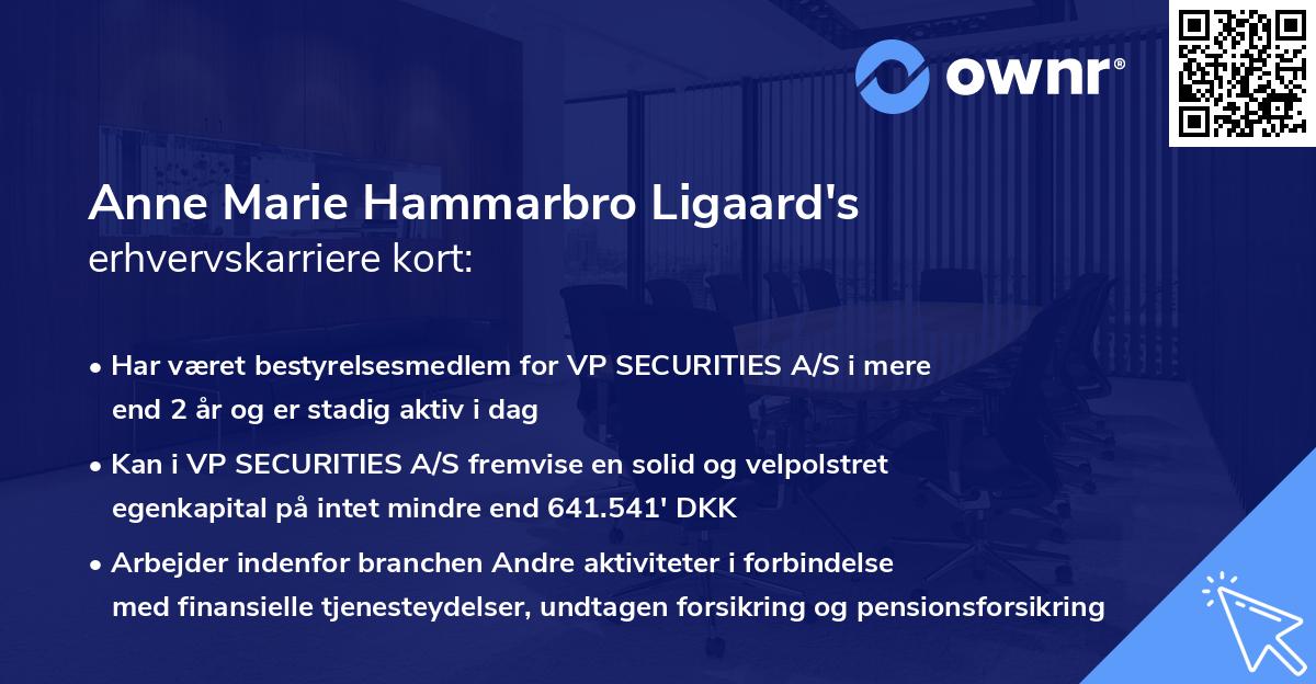 Anne Marie Hammarbro Ligaard's erhvervskarriere kort