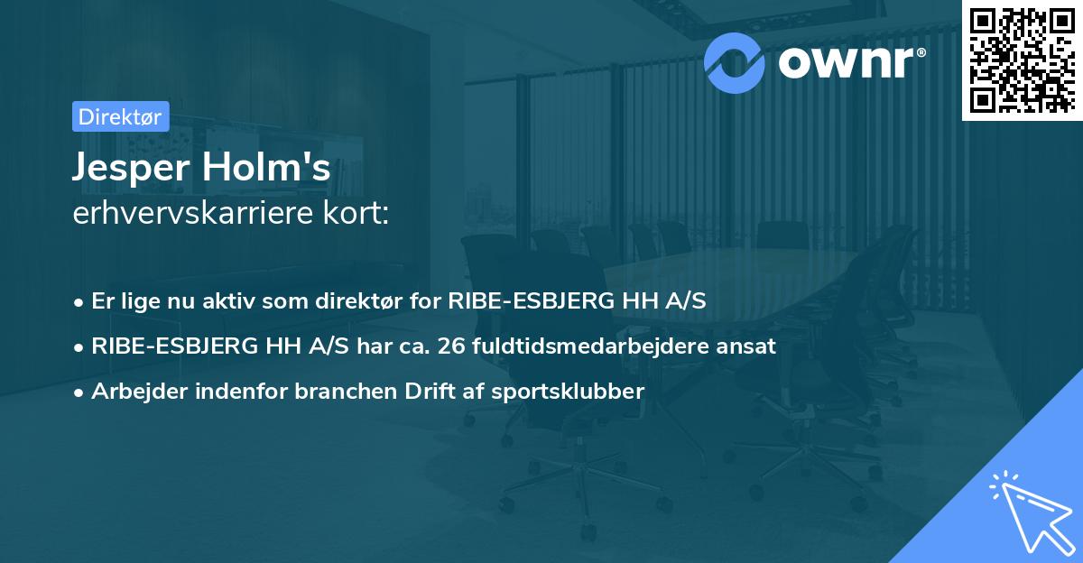 Jesper Holm's erhvervskarriere kort