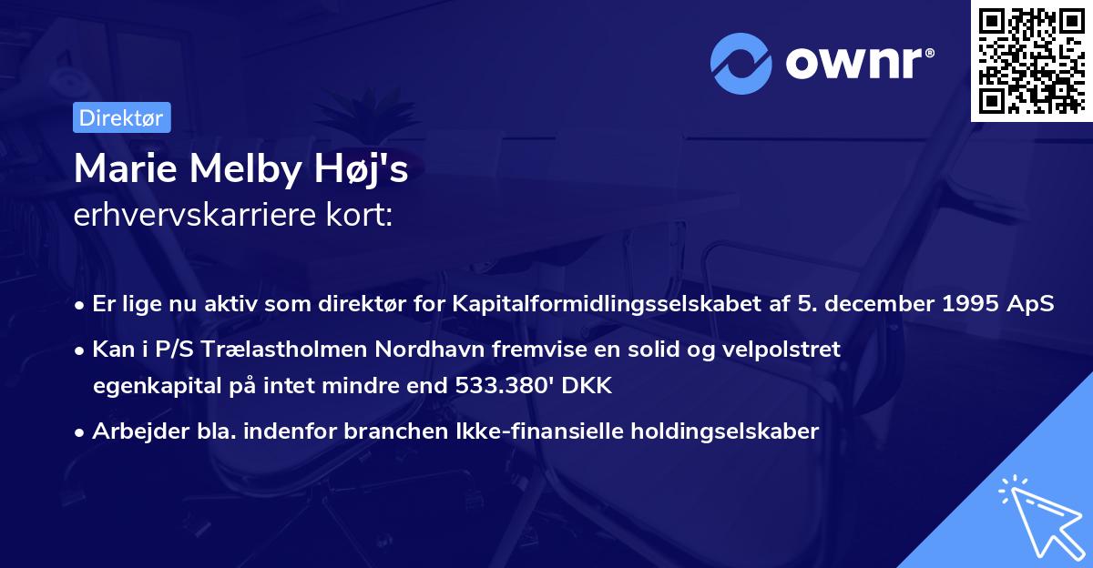 Marie Melby Høj's erhvervskarriere kort