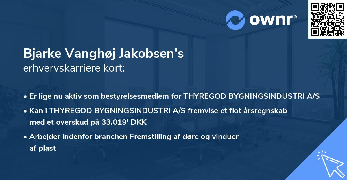 Bjarke Vanghøj Jakobsen's erhvervskarriere kort