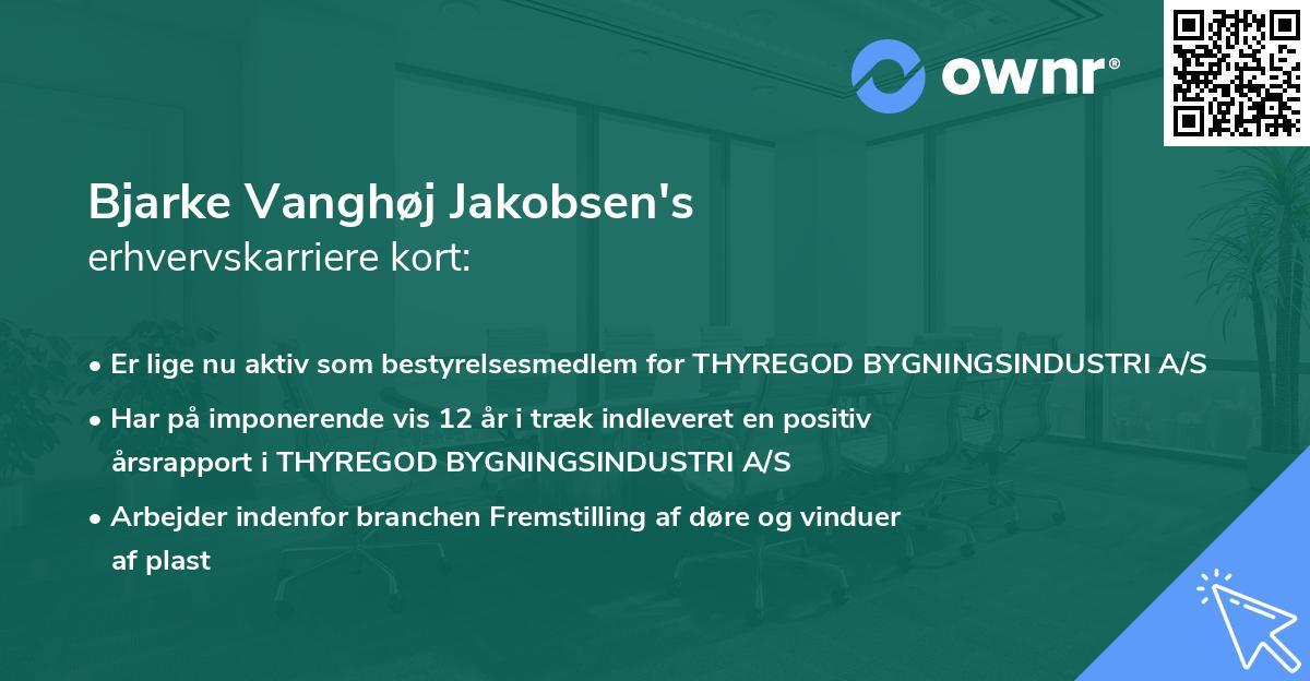Bjarke Vanghøj Jakobsen's erhvervskarriere kort