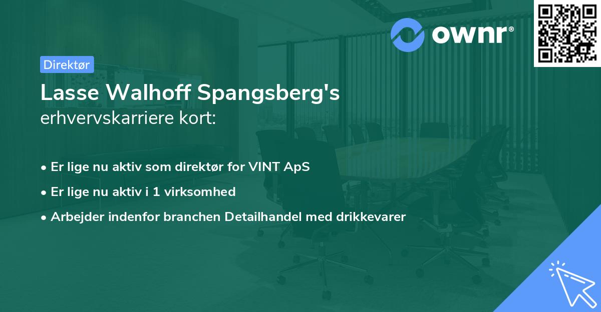 Lasse Walhoff Spangsberg's erhvervskarriere kort